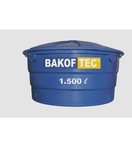 Caixa D'água redonda com Tampa 1500L de Fibra Azul Bakof Tec