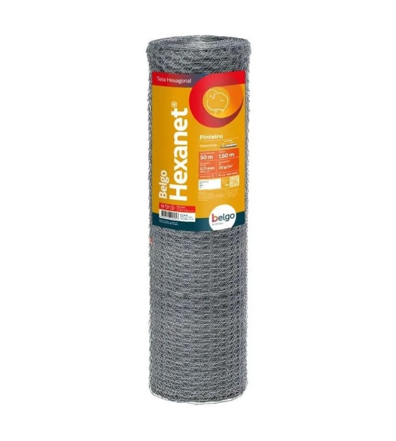 Tela Belgo Hexanet 1X22 - 1,50X50M - Pinteiro