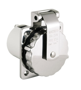 Tomada em Aço Inoxidável Marinco 303SSEL-BXPK 16A 230V com Tampa