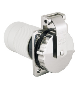 Tomada em Aço Inoxidável Marinco 6401EL-BX 63A 220V com Tampa