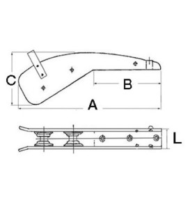 Suporte para Âncora 16/25kg Osculati Aço Inox 316 com Trava